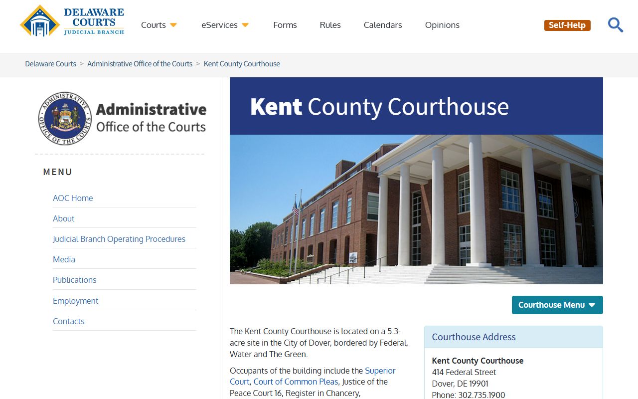 Kent County Courthouse in Dover housing Delaware Family Court Records resources