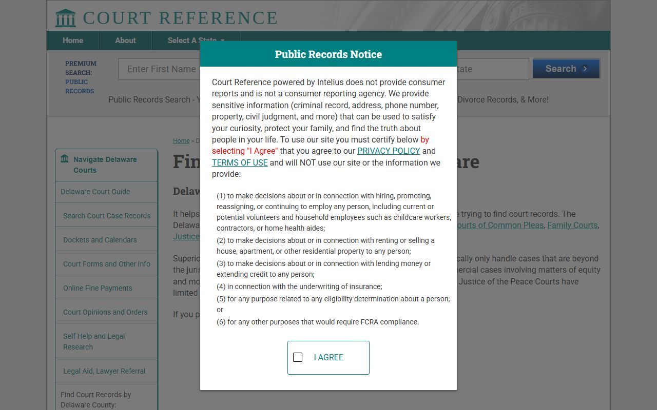 Delaware Courts reference directory